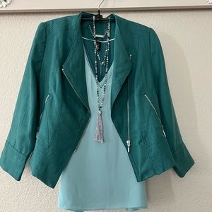 White House Black Market matching set in jade. Size small and 4